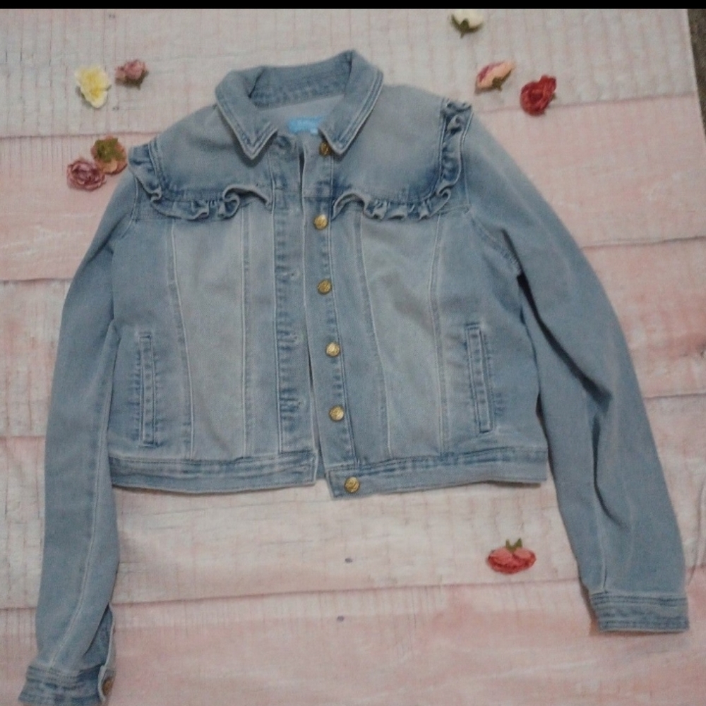 Draper James RSVP Ruffled Denim Jacket XL